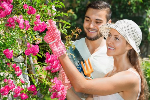 Landscaping in Bromley with a neat garden and patio area