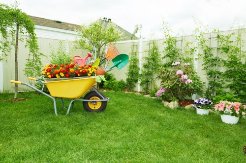 Front garden landscaping in Bromley with tidy borders